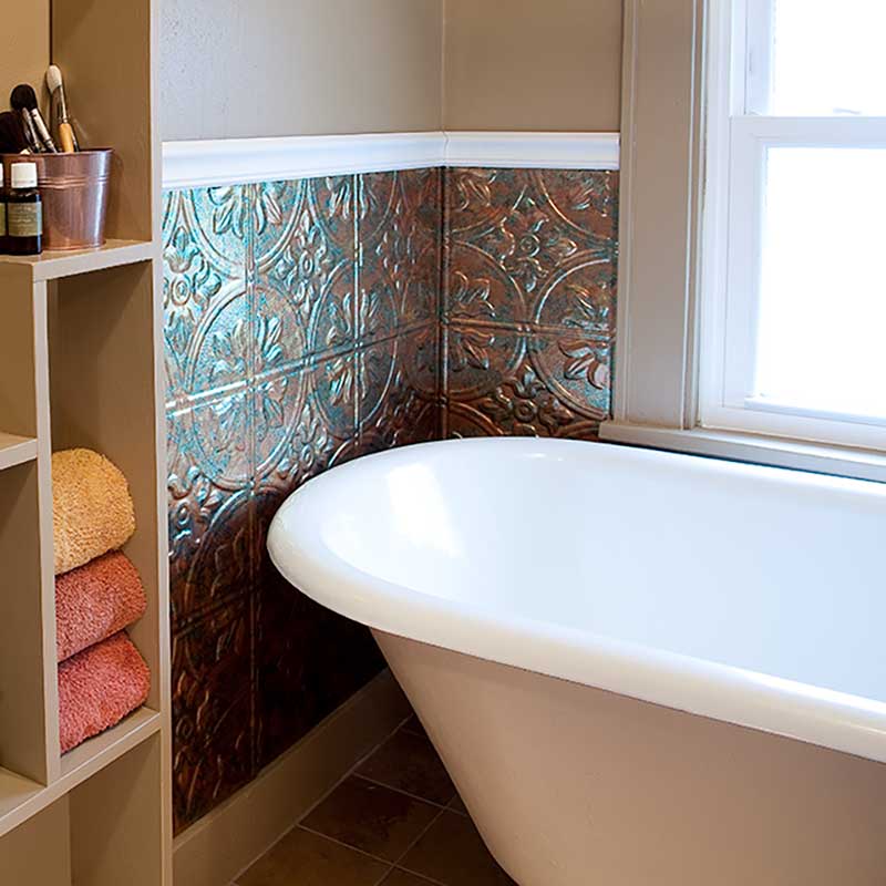 Bathroom with Fasade's Traditional 2 in Copper Fantasy.