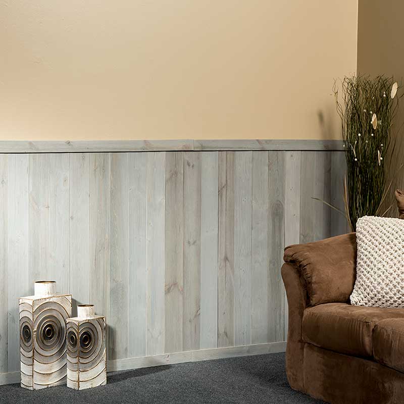 Chair rail in Rustic Grove's Mixed Gray-Light