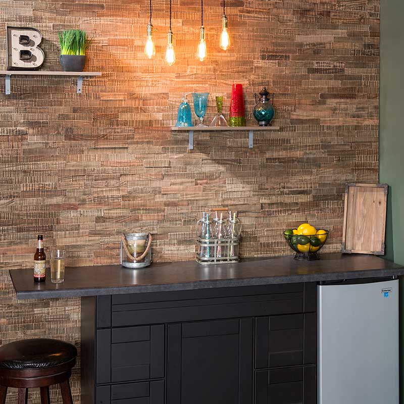 Aspect's peel and stick wood tile in Petrified Forest